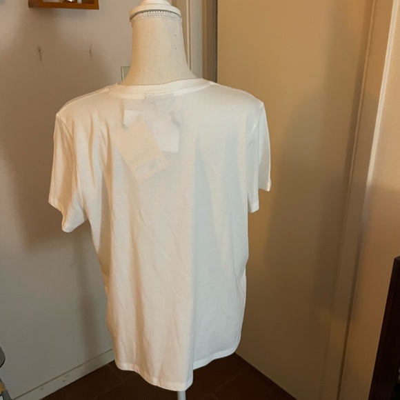 DIANE VON FURSTENBERG DVF Target Collab white Tshirt Red Lip Tee size LG cotton - Picture 6 of 16